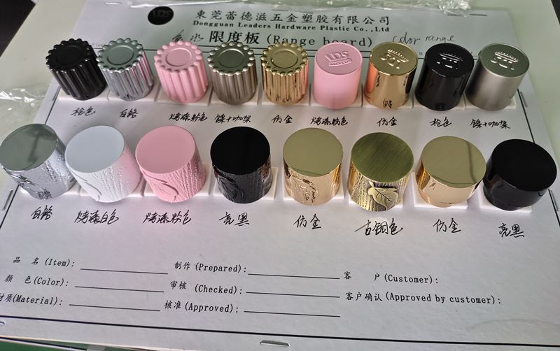 Zamac perfume cap color range