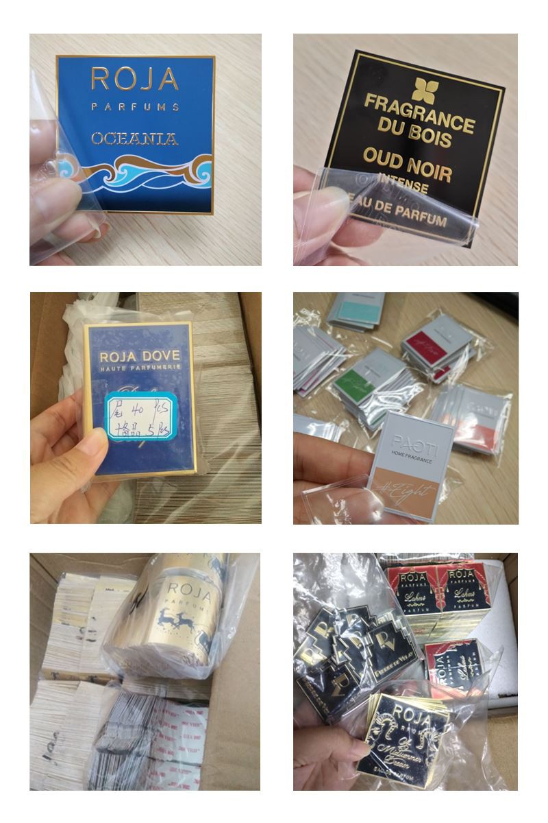 Aluminum perfume sticker label