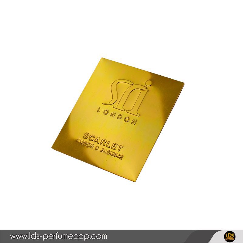 Metal material glossy gold label