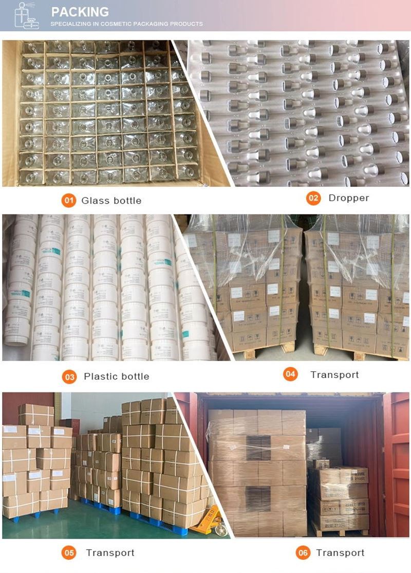 Packing method for glass perfume bottle