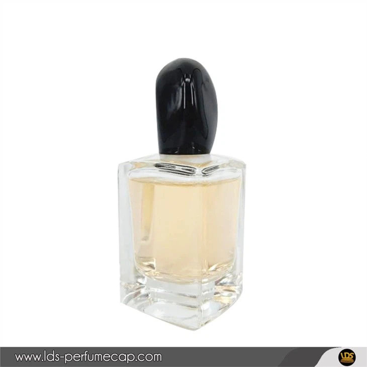 Black Plastic Perfume Lid With Glass Bottle