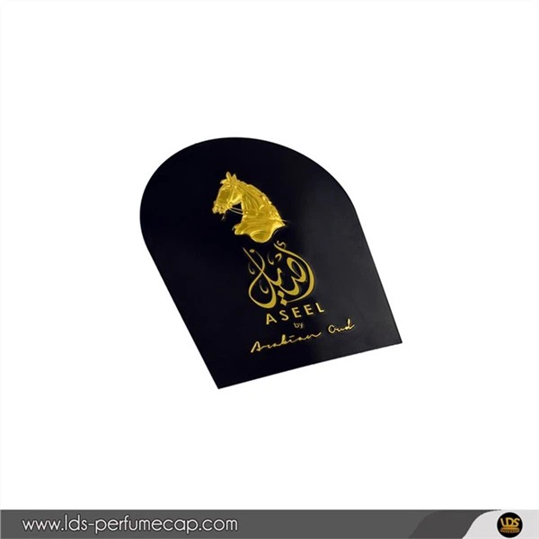 Customized vè boutèy nwa metal etikèt